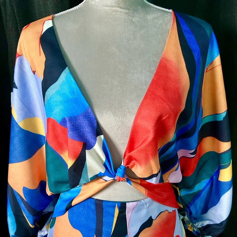 Bohemian The Label Artsy Multi-Colored Boho “Harmony” Midi Dress, Size S - Picture 2 of 8